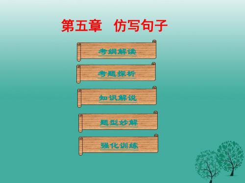 广东省中考语文总复习第一部分基础第五章仿写句子课件