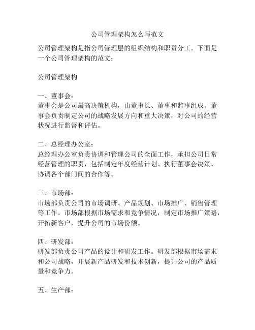 公司管理架构怎么写范文