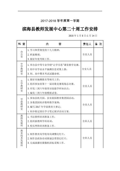 2017-2018学年度第一学期