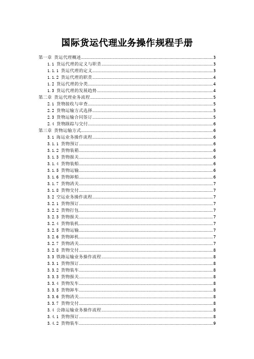 国际货运代理业务操作规程手册