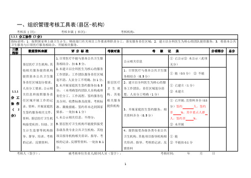 基本公共卫生服务组织管理考核工具表(最新实用表格)