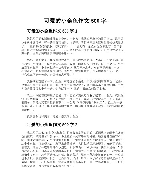 可爱的小金鱼作文500字