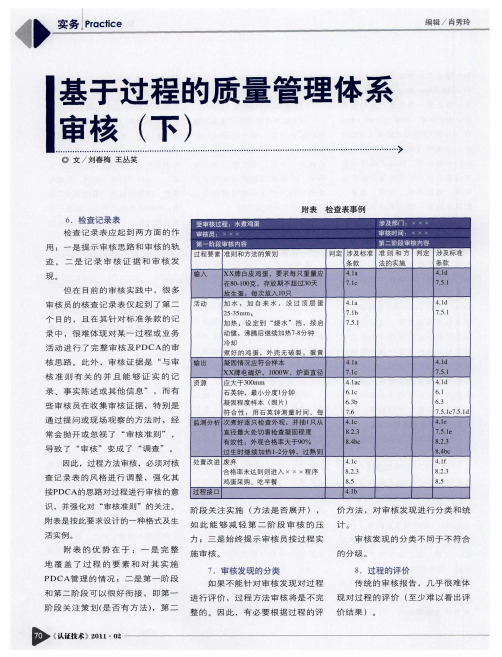 基于过程的质量管理体系审核(下)