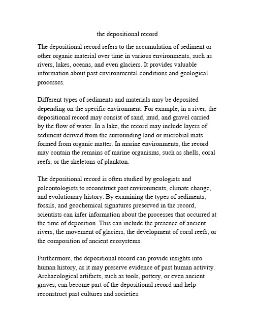 the depositional record