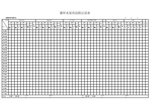 循环水泵房巡检记录表精选全文完整版