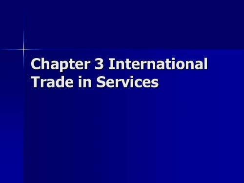 Ch2-3International Trade in Services