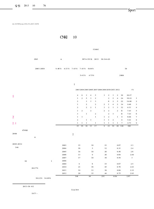 我国少数民族传统体育研究现状分析--以CNKI近10年研究文献为例