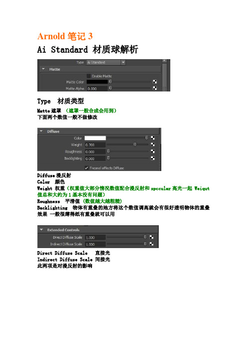 Arnold笔记B   _aiStandard 材质解析