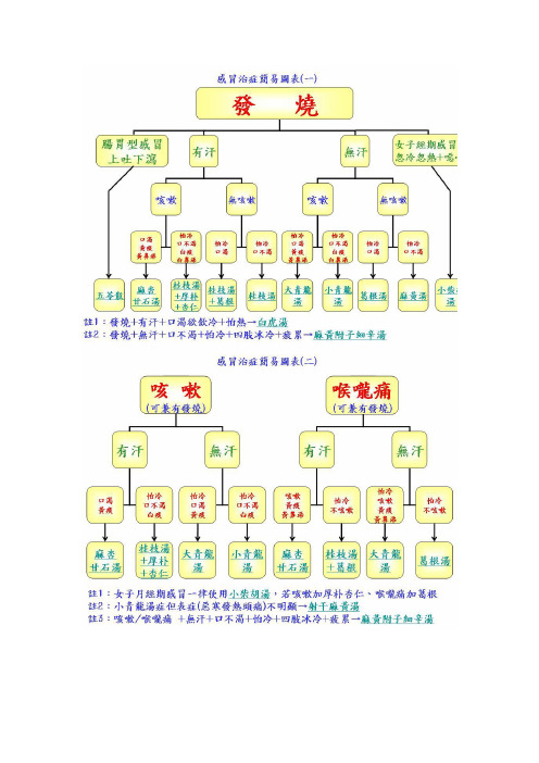 倪海厦感冒治症简易图表