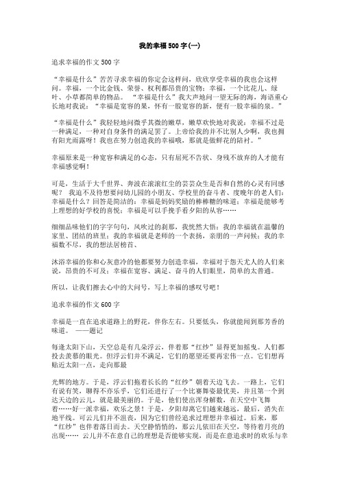 我的幸福500字