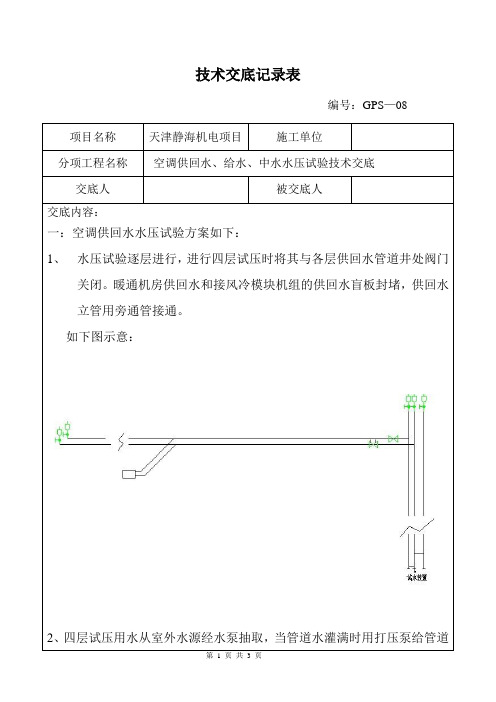 水压试验技术交底