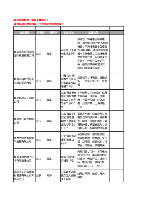 新版山东省青岛按钮开关工商企业公司商家名录名单联系方式大全38家