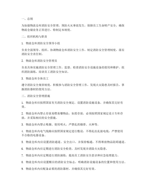 消防安全物流仓库管理制度