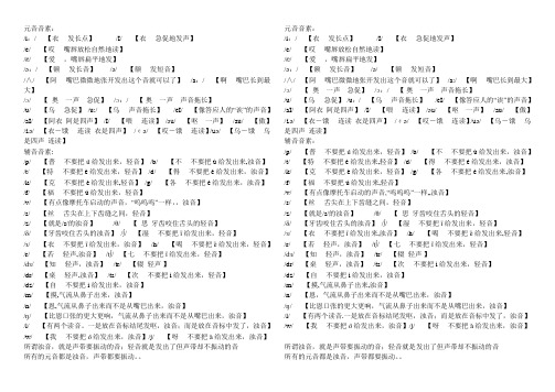 英语国际音标汉字谐音发音表