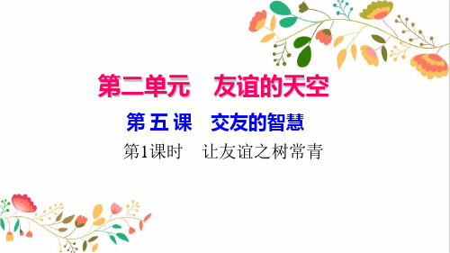 新人教版七年级道德与法治上册第二单元友谊的天空第五课交友的智慧 习题课件