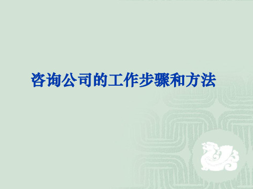 咨询公司的工作步骤与方法(ppt 31页)