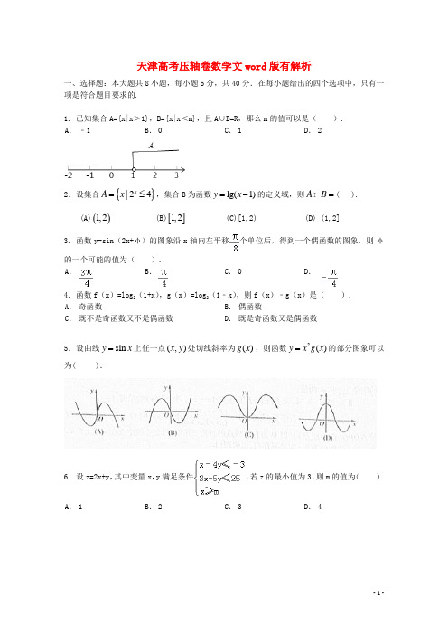 天津市高考数学压轴卷 文(含解析)