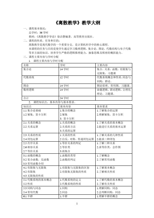 《离散数学》教学大纲