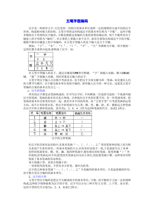 五笔字型输入法简介