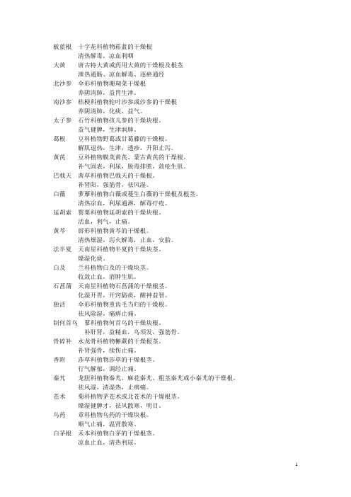 中药饮片鉴别100品种