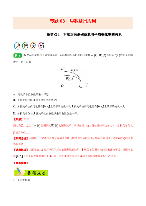 2020年高考数学(理)之纠错笔记专题03 导数及其应用