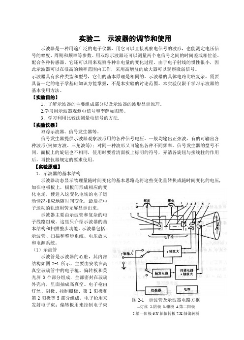 实验二  示波器的调节和使用