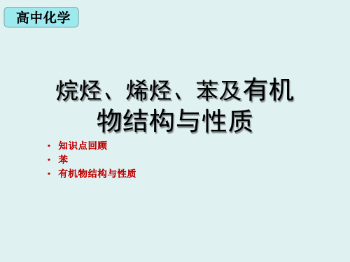 烷烃、烯烃、苯及有机物结构与性质