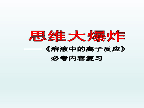 沪科版高中化学高三一轮复习-溶液中的离子反应专题复习(必考内容)课件(共21张PPT)