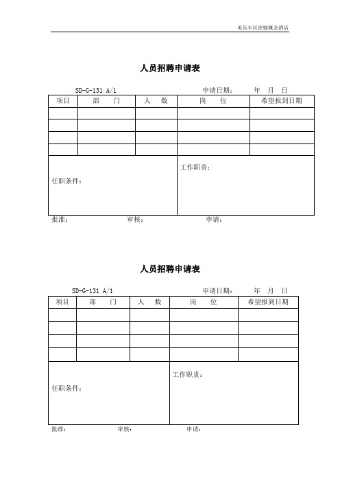 商丘市美乐丰酒店人事管理表格(全部)