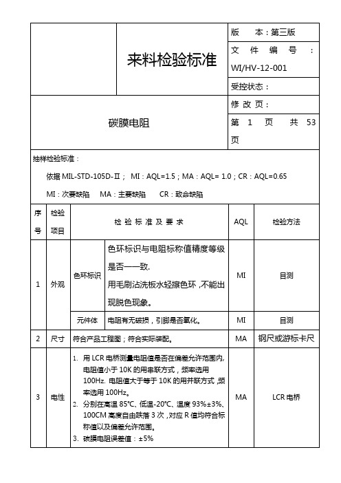 元器件检验通用标准