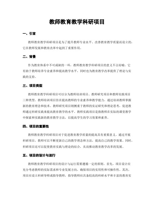 教师教育教学科研项目