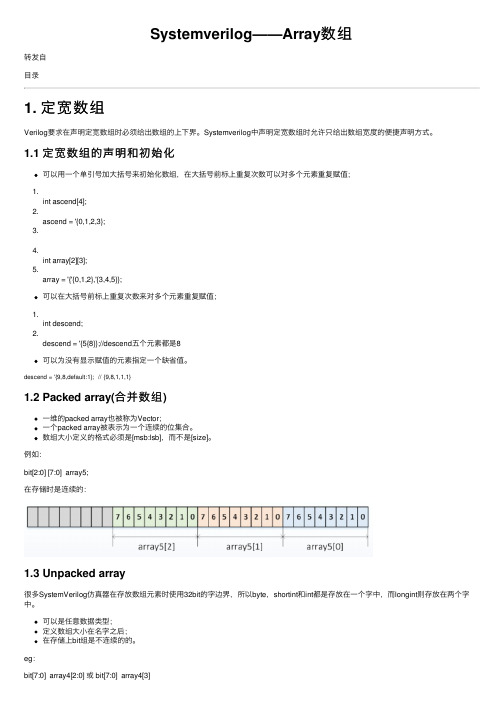 Systemverilog——Array数组