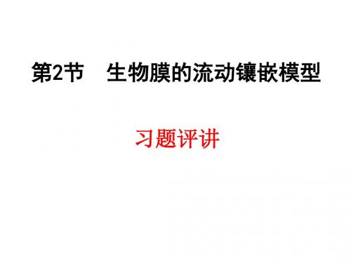 人教版生物必修一4.2《生物膜的流动镶嵌模型》习题课 课件