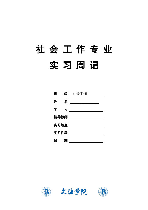 社会工作专业实习周记模板5篇