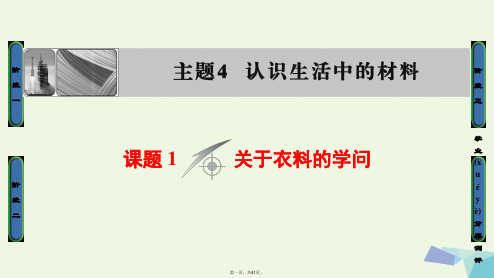 高中化学主题4认识生活中的材料课题1关于衣料的学问教学课件鲁科版选修1