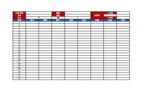 足球比赛数据统计表-模板