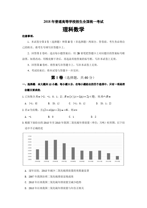 2018高考试题及解析 (理) (2).doc
