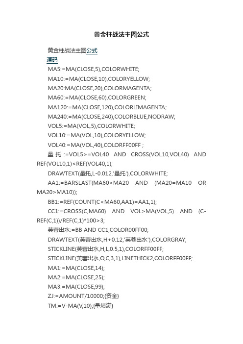 黄金柱战法主图公式