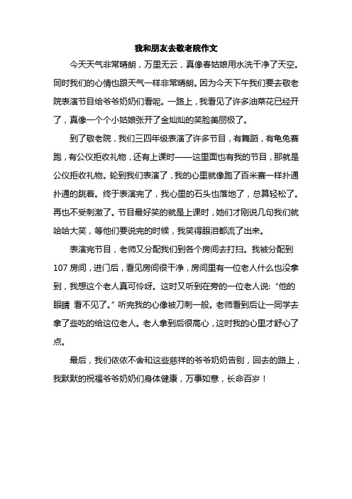 我和朋友去敬老院作文