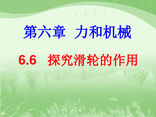 6.6探究滑轮的作用解析