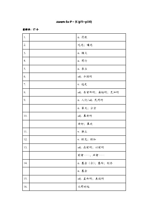 上海高考英语考纲单词默写4