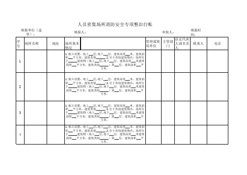 人员密集场所消防安全台账