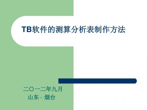 TB软件的测算分析表制作方法-PPT课件