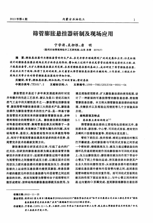 筛管膨胀悬挂器研制及现场应用