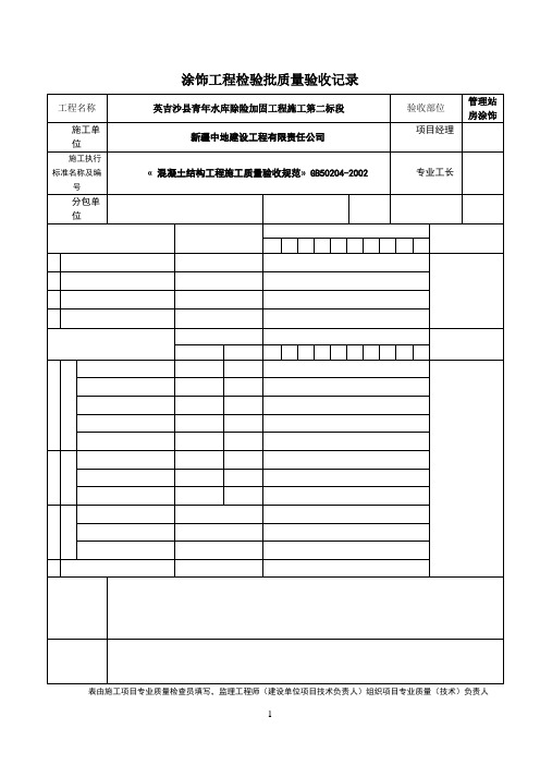 水性涂料涂饰工程检验批质量验收记录