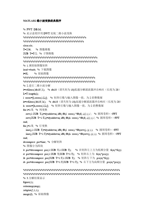 MATLAB2维小波变换经典程序