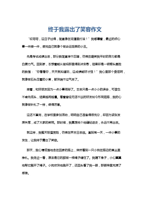 终于我露出了笑容作文