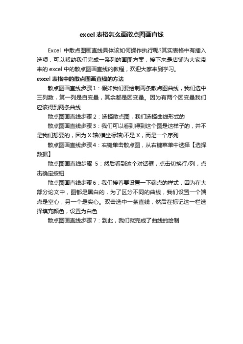 excel表格怎么画散点图画直线