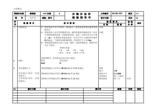 铝型材来料检验作业指导书