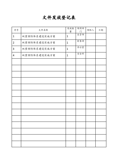 文件发放登记表